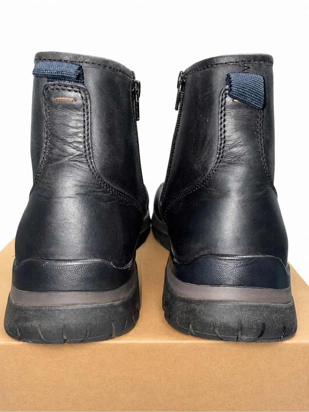 Hush Puppies Ottis Men’s Leather Boots Black Size 13 Wide Side Zip